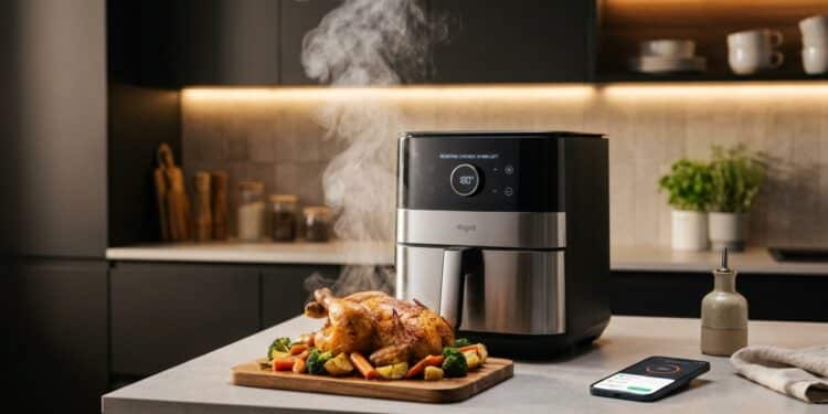 A Xiaomi lançou a Mijia Smart Steam Air Fryer 7L, uma nova fritadeira a vapor inteligente com capacidade de 7 litros, que garante alimentos suculentos e macios em 2026