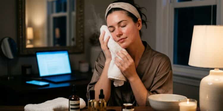 Detox de Pele de Telas: o ritual noturno que protege seu rosto da luz azul