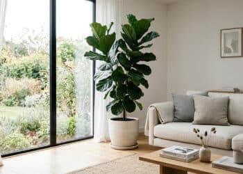 Estética Verde: O truque das folhas gigantes para criar um ponto de frescor na sala de estar