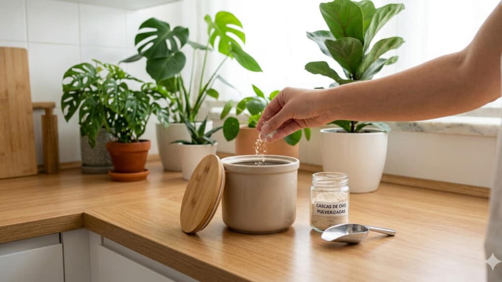 cascas de ovo para plantas de interior