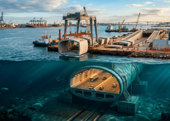 Megaobra de R$ 6,8 bilhões terá o primeiro túnel submerso da América Latina com 870 metros embaixo d'água e promete encurtar travessia de 1h para 5 minutos // Imagem ilustrativa
