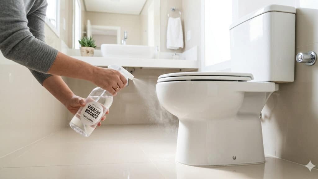 vinagre ao redor do vaso sanitário