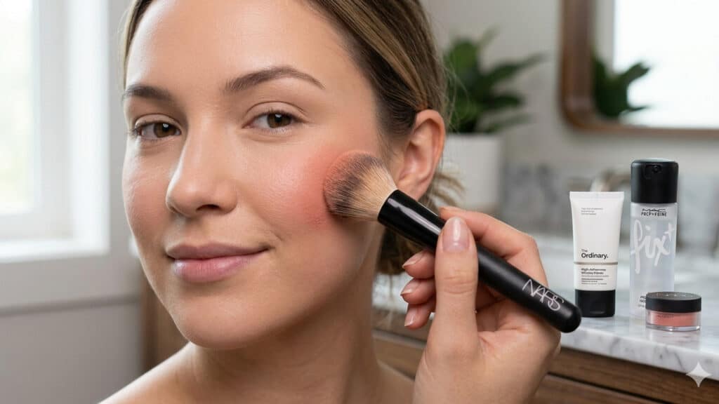 blush em pó de longa duração