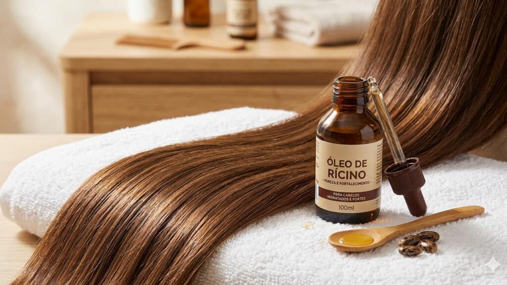 óleo de rícino no cabelo