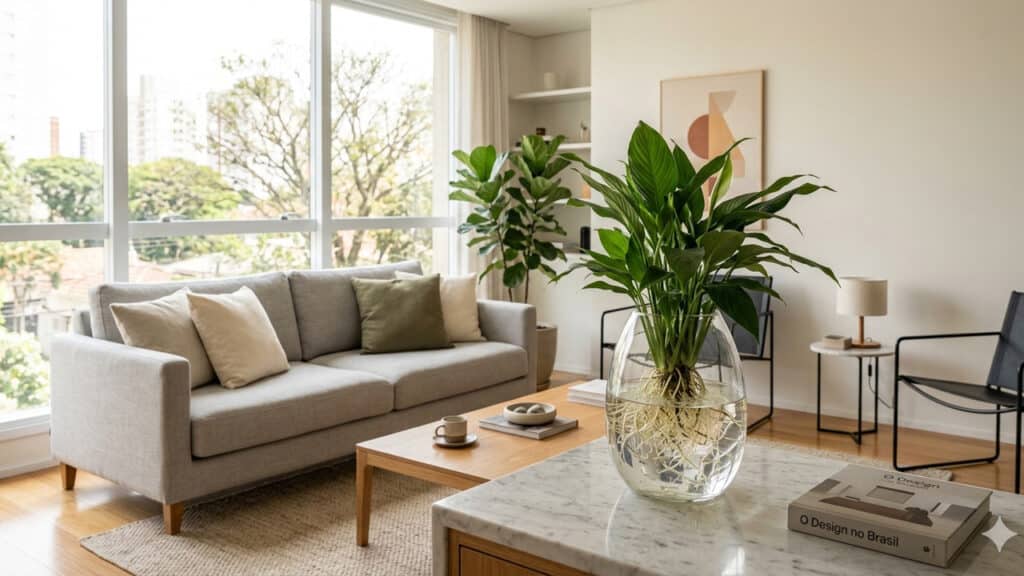 plantas em vidro