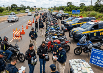 PRF multa mais de 500 motoqueiros na BR-060 e soma R$ 1 milhão em multas por viagens consideradas ilegais