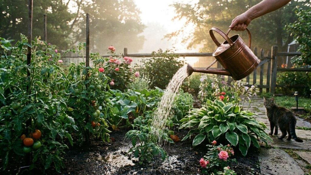 A melhor hora para regar a horta no calor e manter as plantas mais protegidas