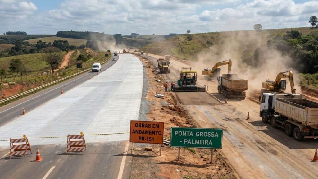 Restauração da PR-151 chega a 53,6% e vai renovar 32,71 km entre Ponta Grossa e Palmeira