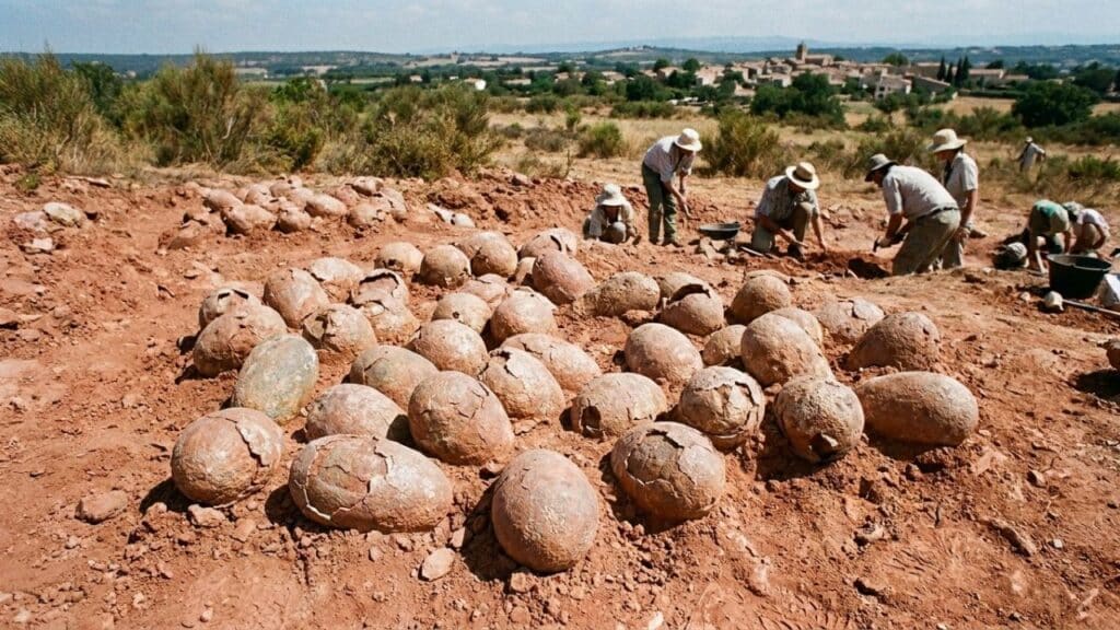 Mais de 100 ovos de dinossauro do tamanho de bola de futebol são achados após 72 milhões de anos