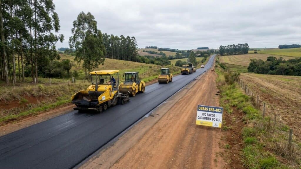 Obra de R$ 64 milhões na ERS-403 chega à reta final e promete reduzir viagem de 2 horas para 40 minutos