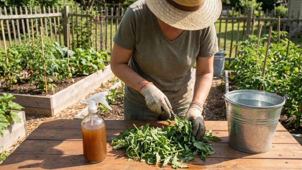 Como fazer inseticida natural com folhas de tomate para pulverizar nas plantas do jardim