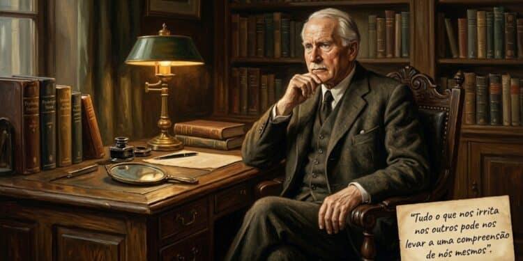 Frase para refletir de Carl Jung: “Tudo o que nos irrita nos outros pode nos levar a uma compreensão de nós mesmos”