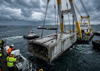 Dinamarca afunda blocos de 73,5 mil toneladas no Mar Báltico para criar túnel que liga países em 10 minutos