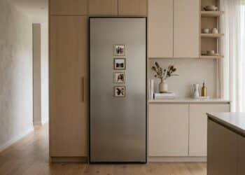 O erro estético na porta da geladeira que deixa a cozinha com aspecto visual poluído e cansativo