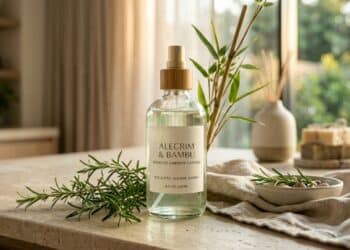 O aromatizador caseiro em spray espalha fragrâncias sofisticadas com praticidade