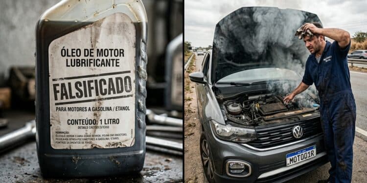 Venda de óleo de motor falsificado preocupa motoristas e aumenta risco de prejuízo mecânico