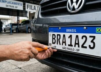 Motoristas recebem alerta sobre prazo final para troca das placas Mercosul anunciado no Brasil