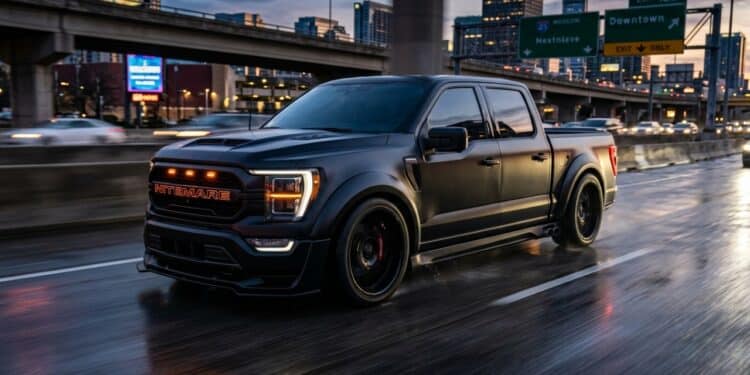 A Ford F-150 'Nitemare' de 2026 tem uma altura reduzida e um visual mais agressivo que a Lobo