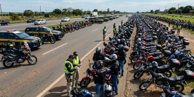 Motociclistas recebem multa da PRF e valor passa de R$ 1 milhão por viagens não permitidas