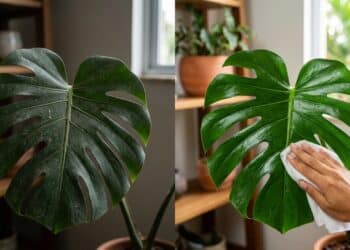 Nem óleo, nem produtos para brilho: o método delicado que faz as folhas ficarem limpas e bonitas como em uma loja de flores