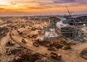 Mega-aeroporto avança rapidamente com 80 por cento das obras de terraplenagem concluídas e previsão de abrir terminal em 2026 para receber até 100 milhões de passageiros por ano