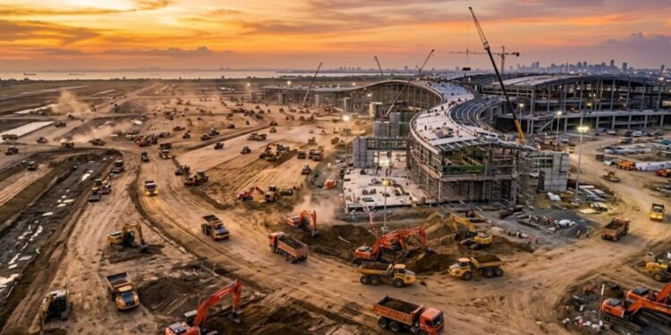 Mega-aeroporto avança rapidamente com 80 por cento das obras de terraplenagem concluídas e previsão de abrir terminal em 2026 para receber até 100 milhões de passageiros por ano