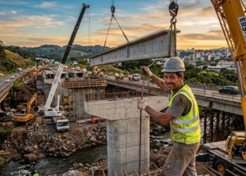 Obras de R$ 50 milhões na ponte sobre o Arroio Tega avançam em Caxias do Sul para ampliação da capacidade de fluxo da ERS-122 com entrega prevista para 2026