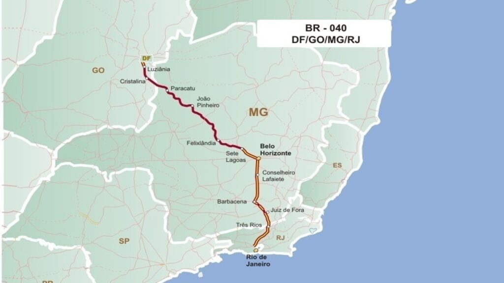 Primeira rodovia pavimentada do Brasil atravessa três estados e conecta polos industriais à capital federal com cerca de 1.170 km