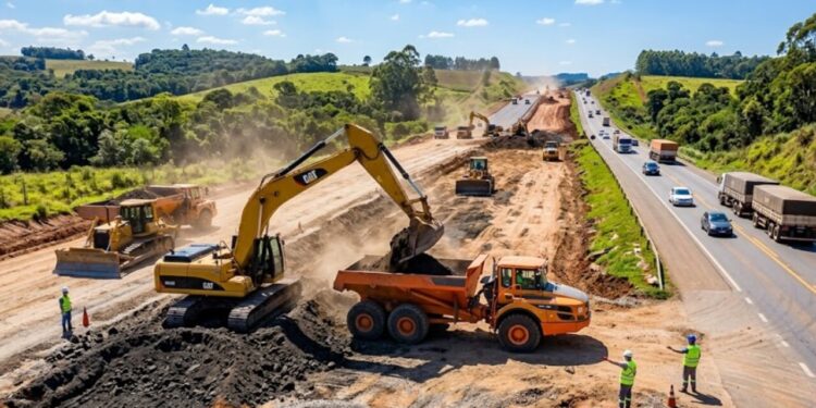 Obras de duplicação da BR-277 entre Palmeira e Irati ganham ritmo acelerado e entram em nova fase de terraplenagem para melhorar o fluxo e reduzir pontos de conflito no tráfego