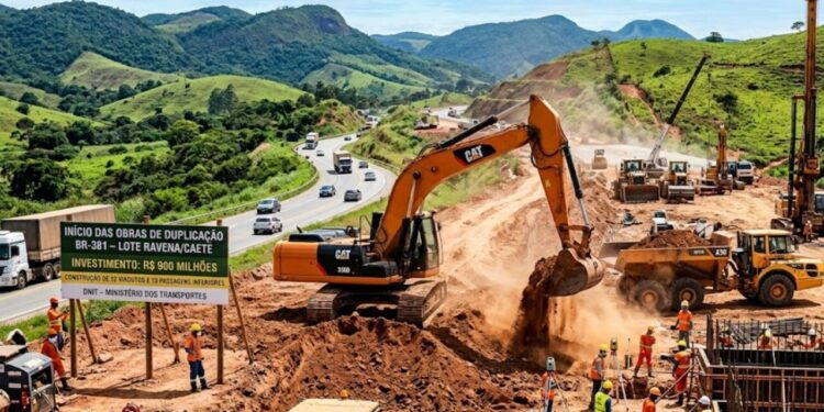 Máquinas começam a trabalhar e marcam início das obras de duplicação da BR-381 em Ravena e Caeté com construção de 12 viadutos, 13 passagens inferiores e investimento de R$ 900 milhões