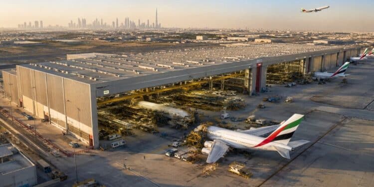 Maior centro de manutenção aeronáutica do mundo começa a ser construído pela Emirates em megaprojeto estratégico para a aviação global de aproximadamente R$ 25,5 bilhões