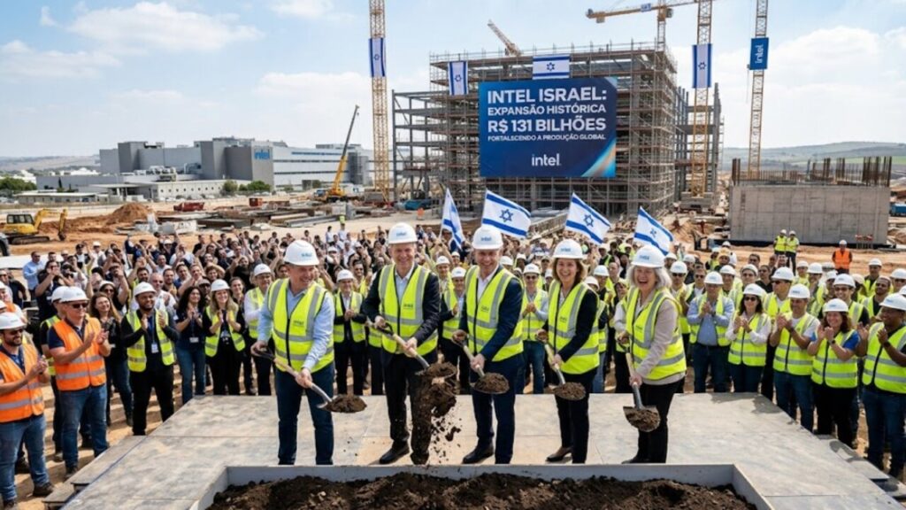 Intel anuncia expansão histórica de R$ 131 bilhões em Israel para fortalecer produção global de semicondutores com obra de ampliação em megafábrica