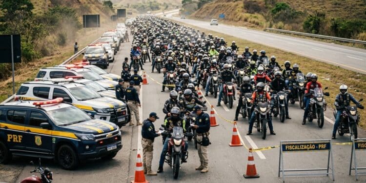 PRF aplica mais de R$ 1 milhão em multas a 500 motociclistas por viagens consideradas irregulares