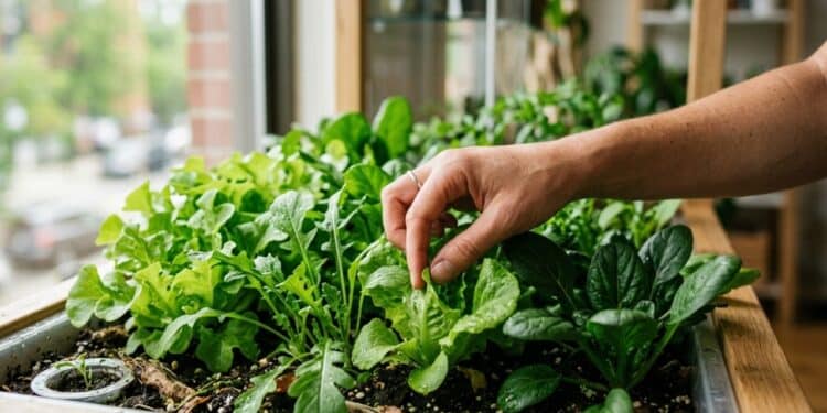 Como cultivar hortaliças folhosas em ambientes internos e colhê-las repetidamente