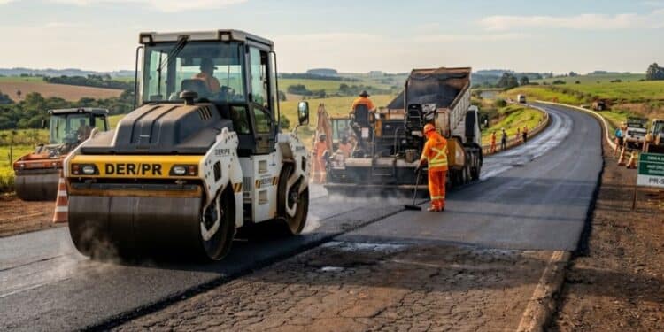 Rodovia PR-566 em Itapejara d’Oeste recebe reforço no pavimento com ação do DER/PR e investimento de R$ 212 milhões