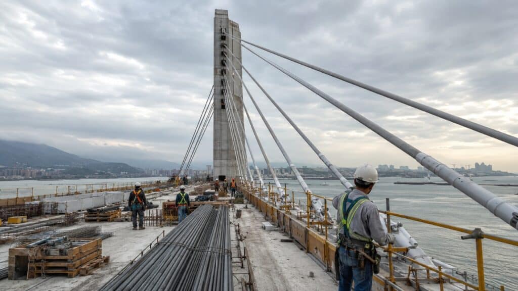 A obra que desafia a engenharia em Taiwan vai inaugurar a maior ponte suspensa assimétrica do mundo