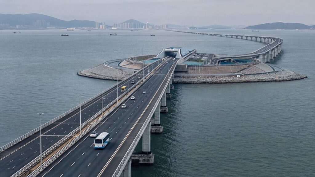 A ponte marítima mais longa do mundo é tão grande que atravessá-la leva cerca de 40 minutos