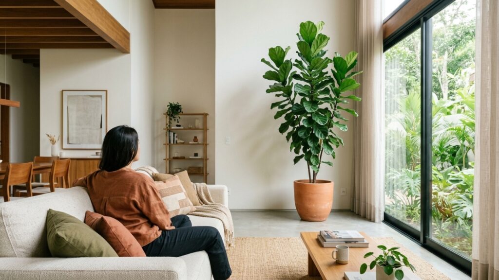 Essa planta tropical é simples de cuidar, tem folhas gigantes e transforma qualquer sala sem graça