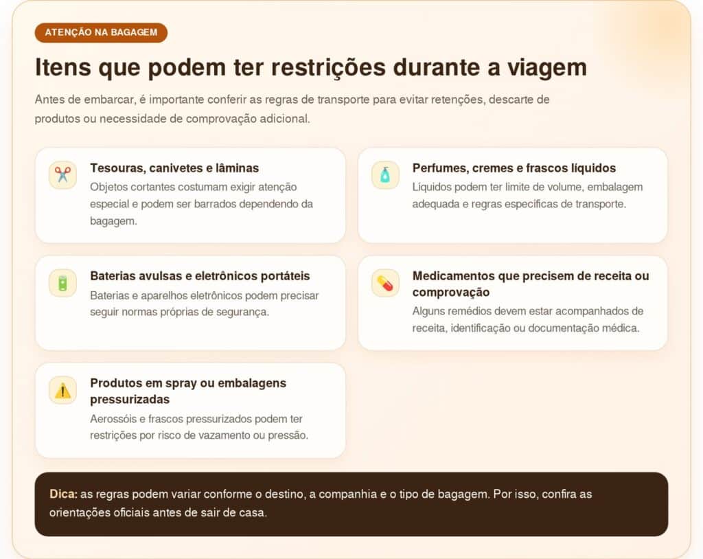 Novas regras e restrições para bagagem de mão foram decretadas e exigem atenção de quem vai viajar