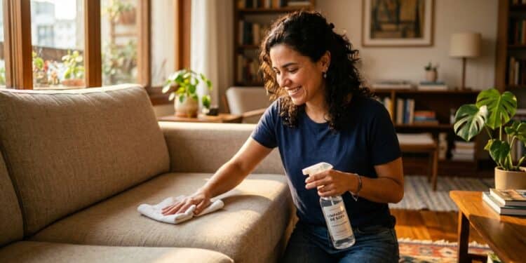 Mistura simples de amaciante e álcool deixa o sofá perfumado e livre de manchas de gordura em casa