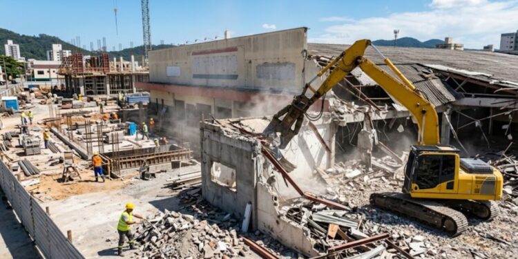 Demolição de supermercado tradicional em SC abre espaço para grande megaobra de R$ 30 milhões que promete gerar cerca de 200 empregos