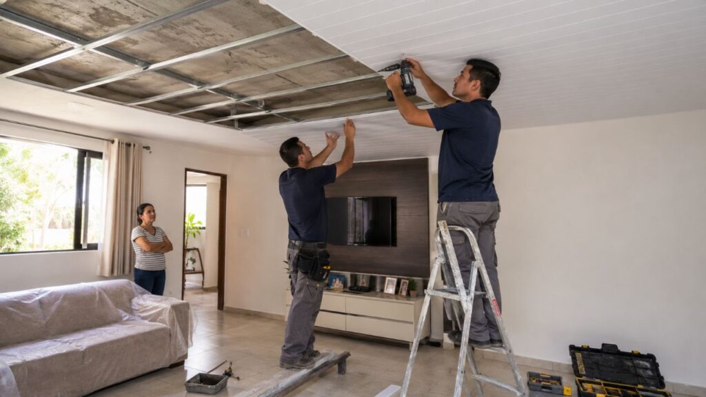 Adeus ao gesso tradicional: técnica mais rápida e limpa para teto conquista quem vai reformar