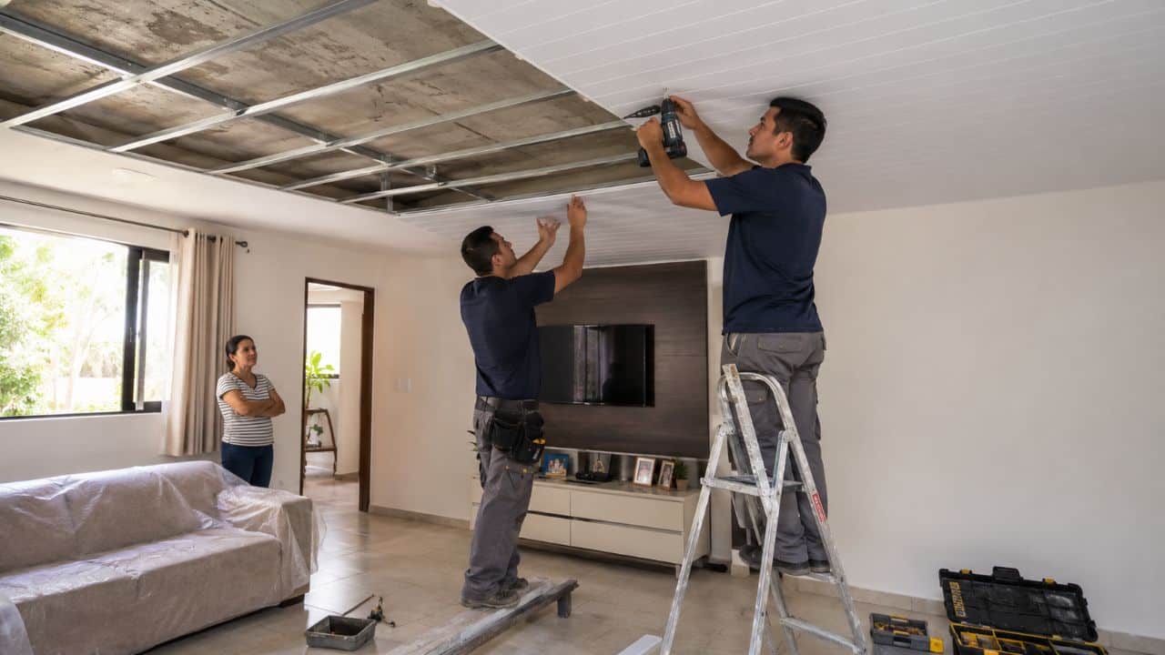 Adeus ao gesso tradicional: técnica mais rápida e limpa para teto ...