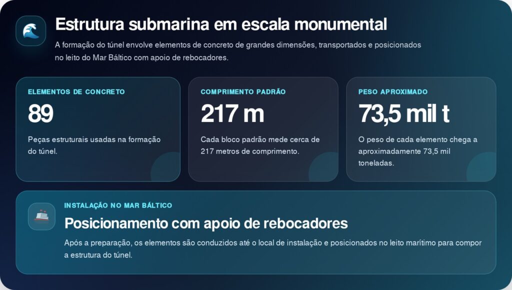 Dinamarca afunda blocos de 73,5 mil toneladas no Mar Báltico para criar túnel que liga países em 10 minutos