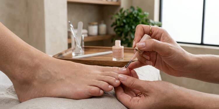 Pedicure francesa invisível no pé para quem ama a beleza natural e que favorece todos os tons de pele