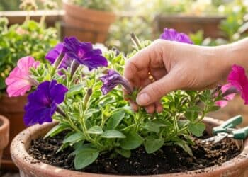 Petúnias ganham mais vigor quando as flores secas são retiradas corretamente e saber a maneira correta de removê-las faz toda diferença