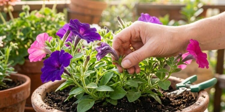 Petúnias ganham mais vigor quando as flores secas são retiradas corretamente e saber a maneira correta de removê-las faz toda diferença