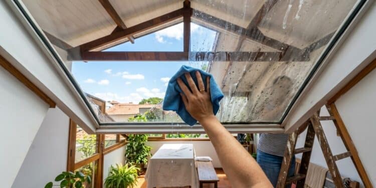 Como limpar uma claraboia por dentro e por fora para uma visão cristalina