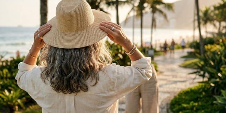 Mulheres na faixa dos 40 e 50 anos que usam bonés e chapéus no sol: como fazer isso com estilo e sem danificar os cabelos