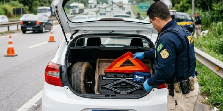 Extintor, estepe e triângulo: o que é obrigatório no carro e o que pode gerar multa em 2026
